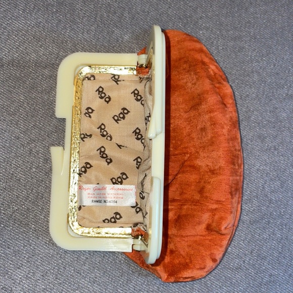 Vintage Rusty Orange velvet Coin purse. - Picture 2 of 5